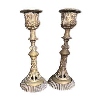 Pair of old candlesticks