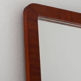 1940s Scandinavian Art Deco Mirror in Lacquered Mahogany