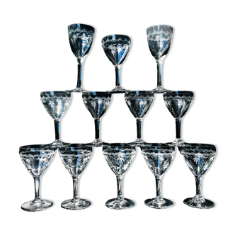 12 vintage Glasses early 20th century