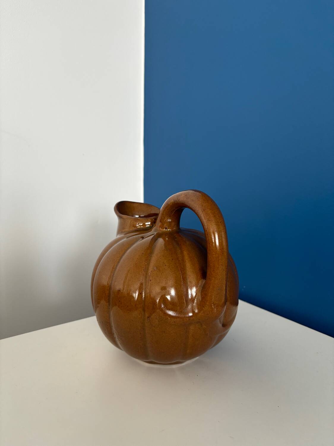 Pichet courge carafe a eau citrouille ceramique