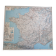 Carte routière "Michelin" vintage années 80 encadrée, 111 cm x 100 cm