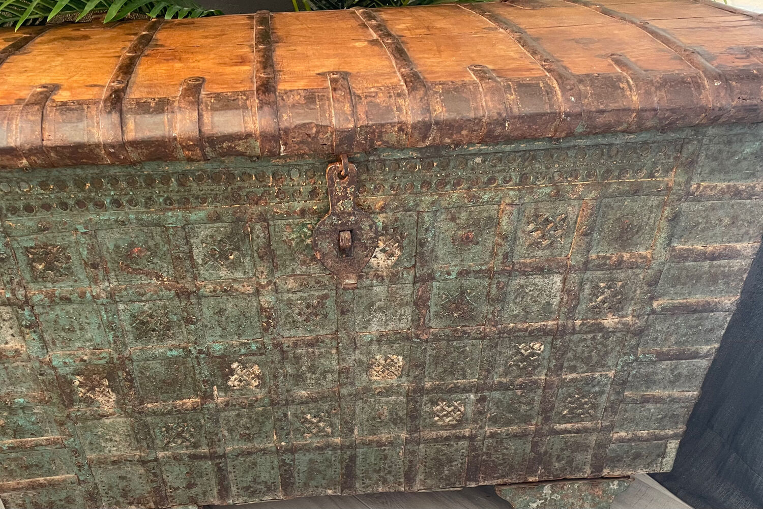 Chest with Indian wooden wheels