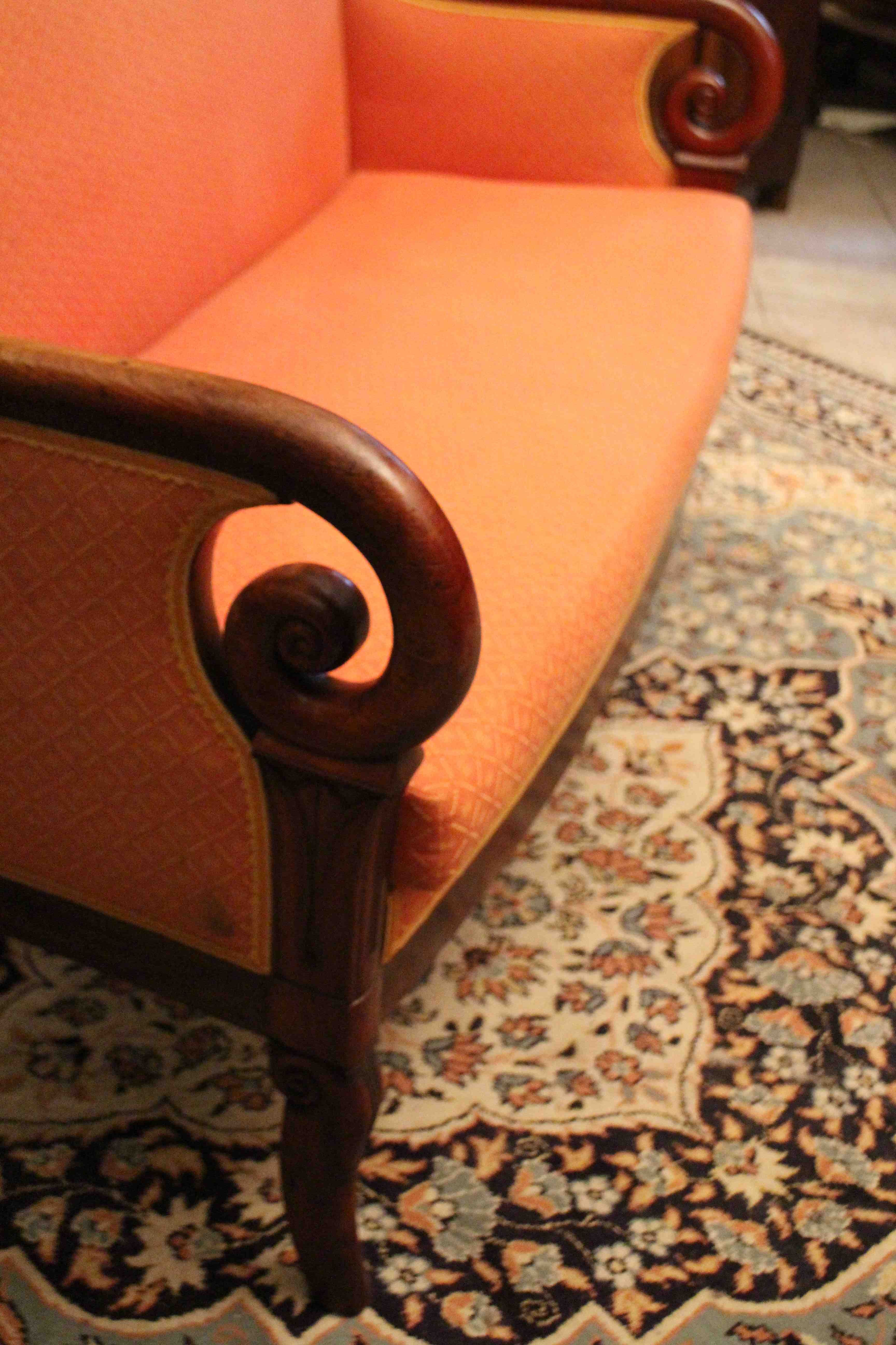 19th-century mahogany sofa Restoration