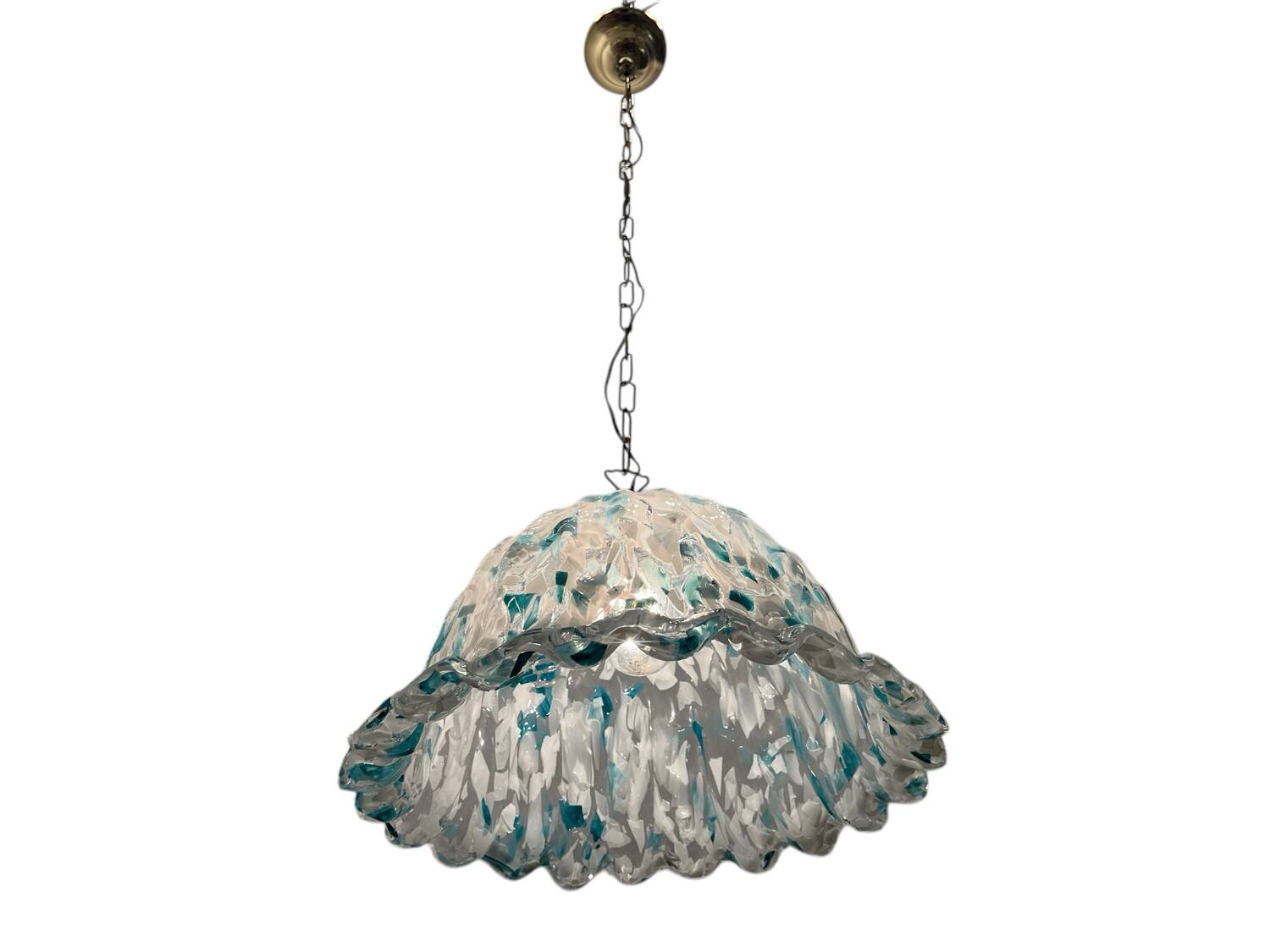 Blue Murano Art Glass Light Pendant 1970’s