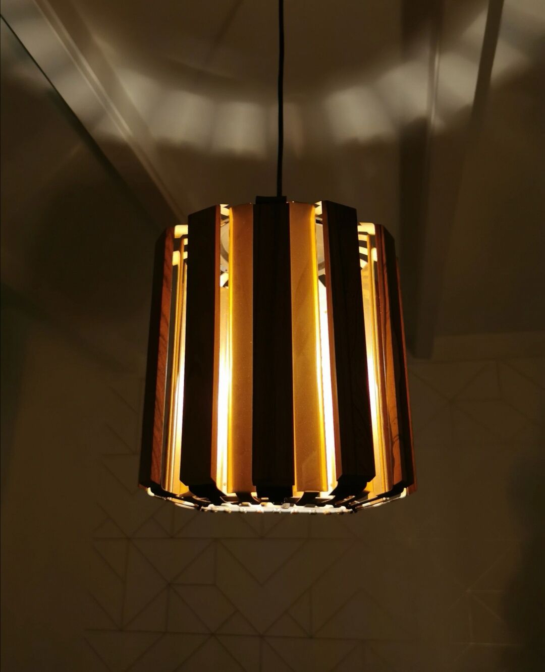 Mid century design pendant light werner schou, seventies