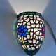 Pair of Tiffany-style wall sconces in colored glass mosaic