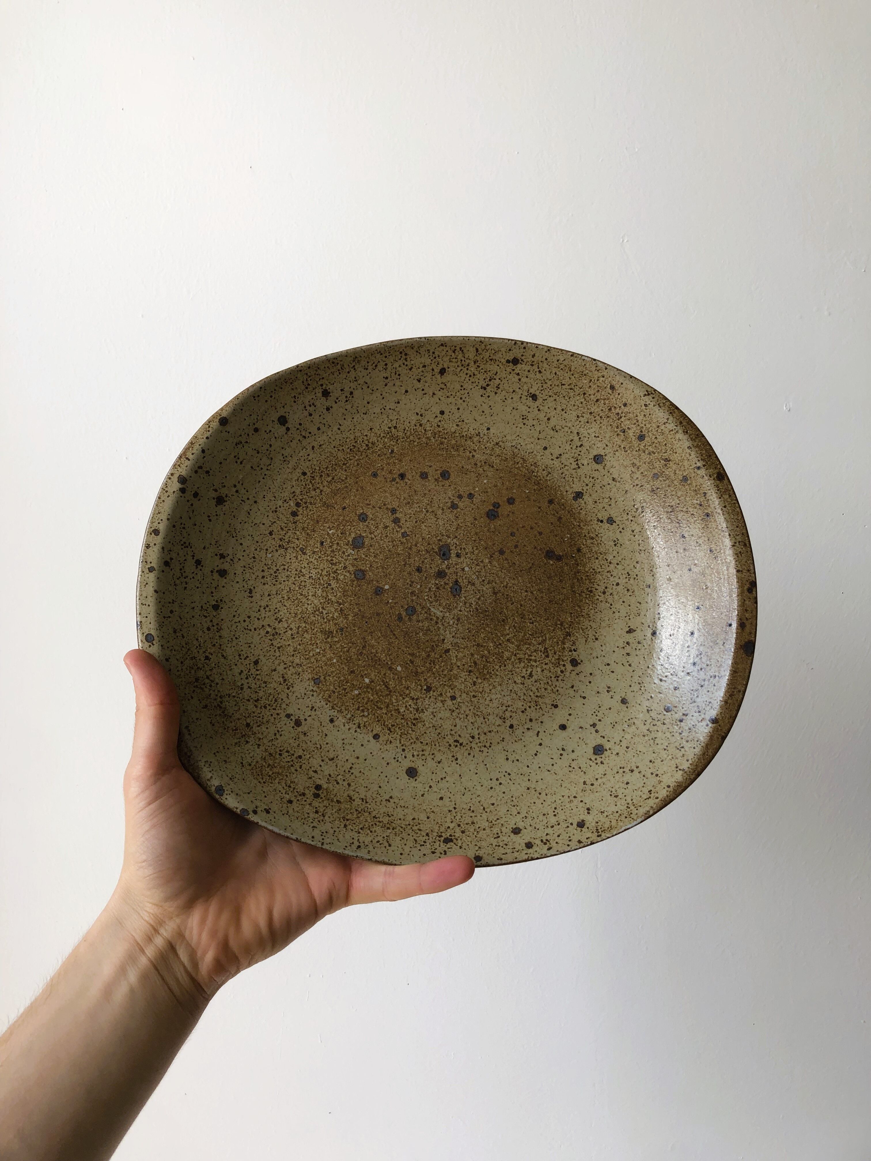 Pyrite stoneware serving dish