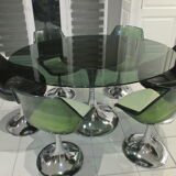 Set table and 6 tulip chairs Roche Bobois 1970