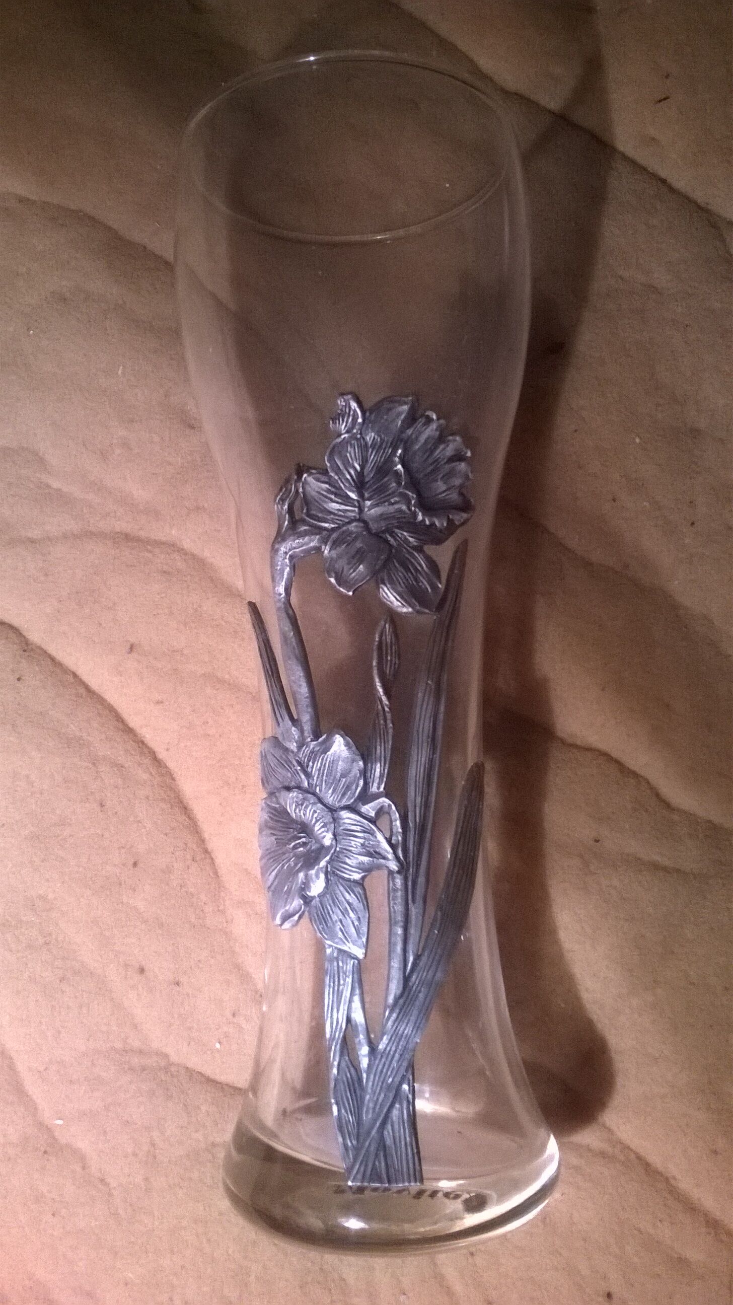 Metal flower vase