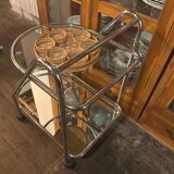 Vintage rolling bar cart
