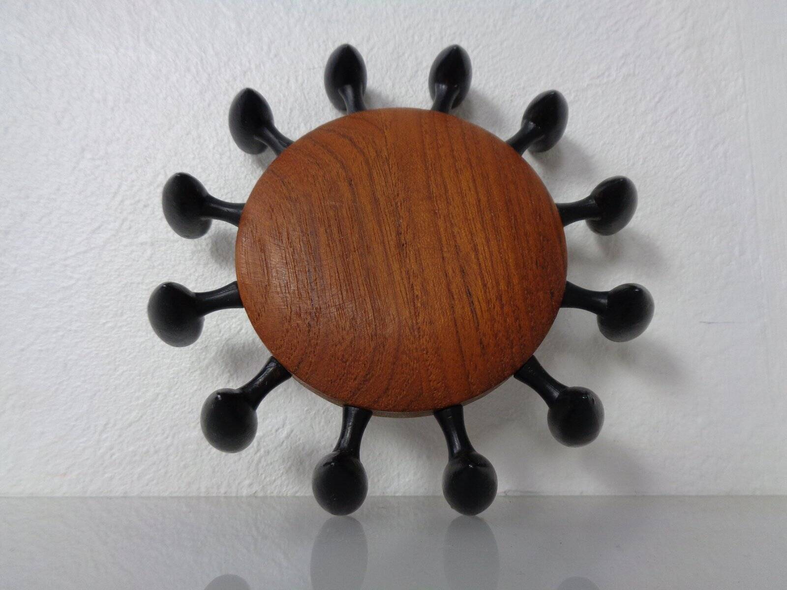 Digsmed Teak and Steel Candleholder, Denmark, 1960s