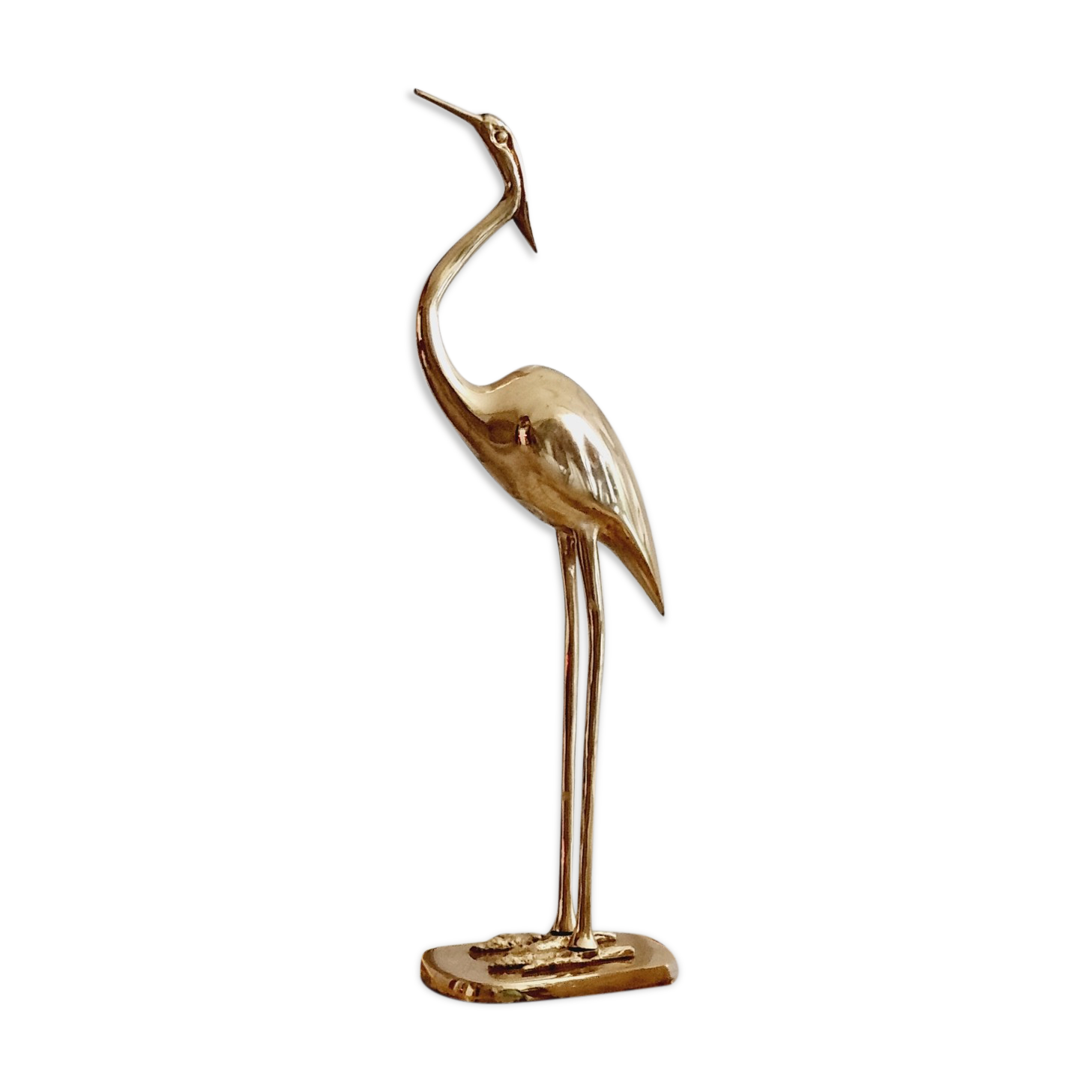 Ibis heron gilded brass