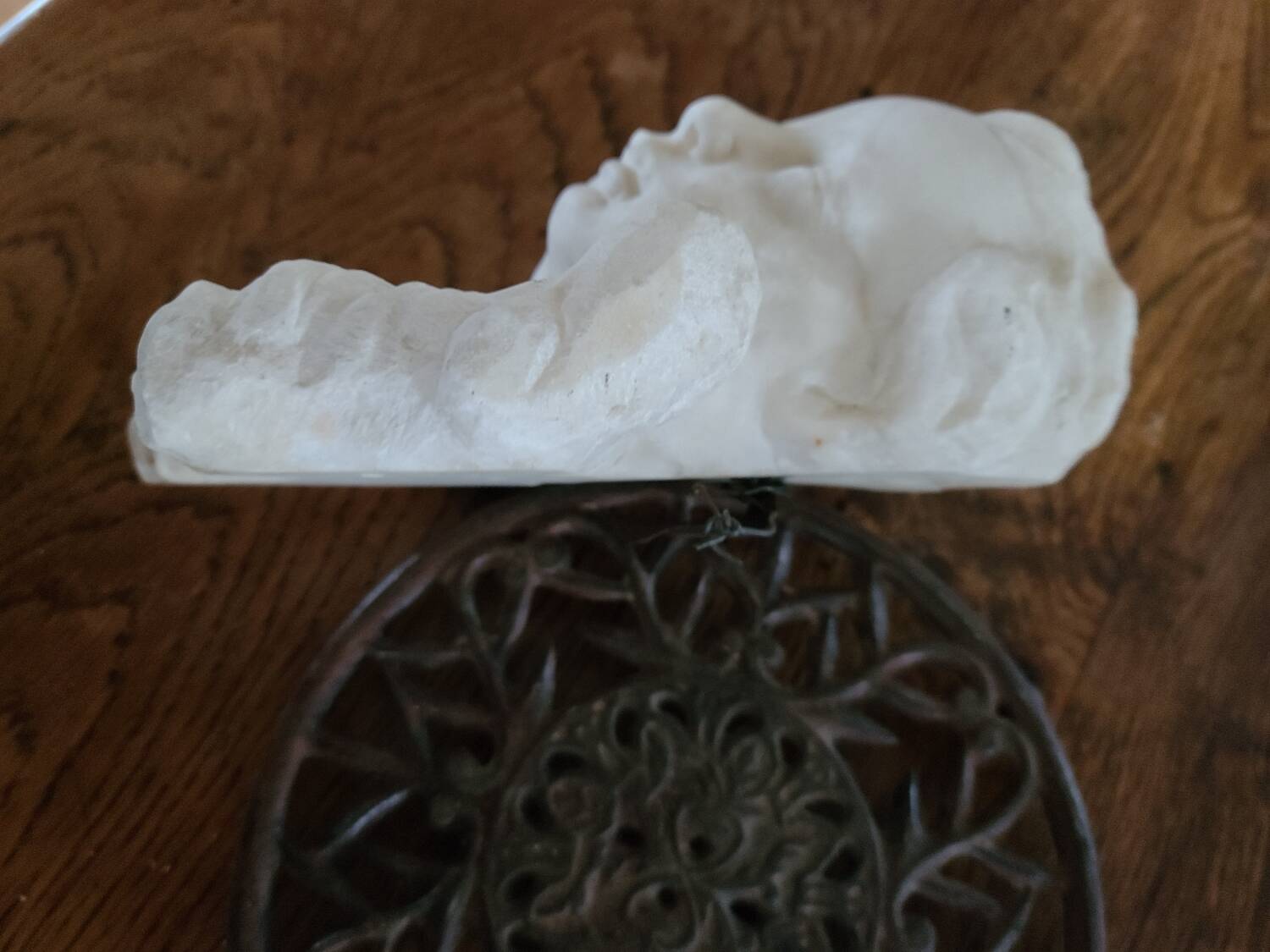 White marble bust