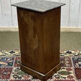 19th century bedside table in walnut, oak and marble top