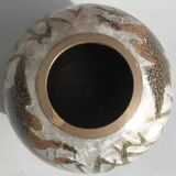 Petit vase boule en laiton cloisonné
