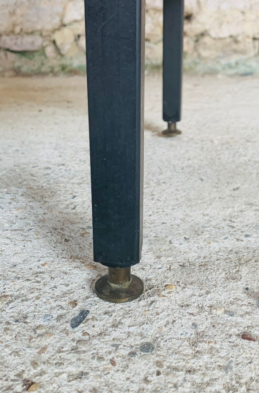 Vintage chest of drawers, Scandinavian teak style, circa 60 metal feet