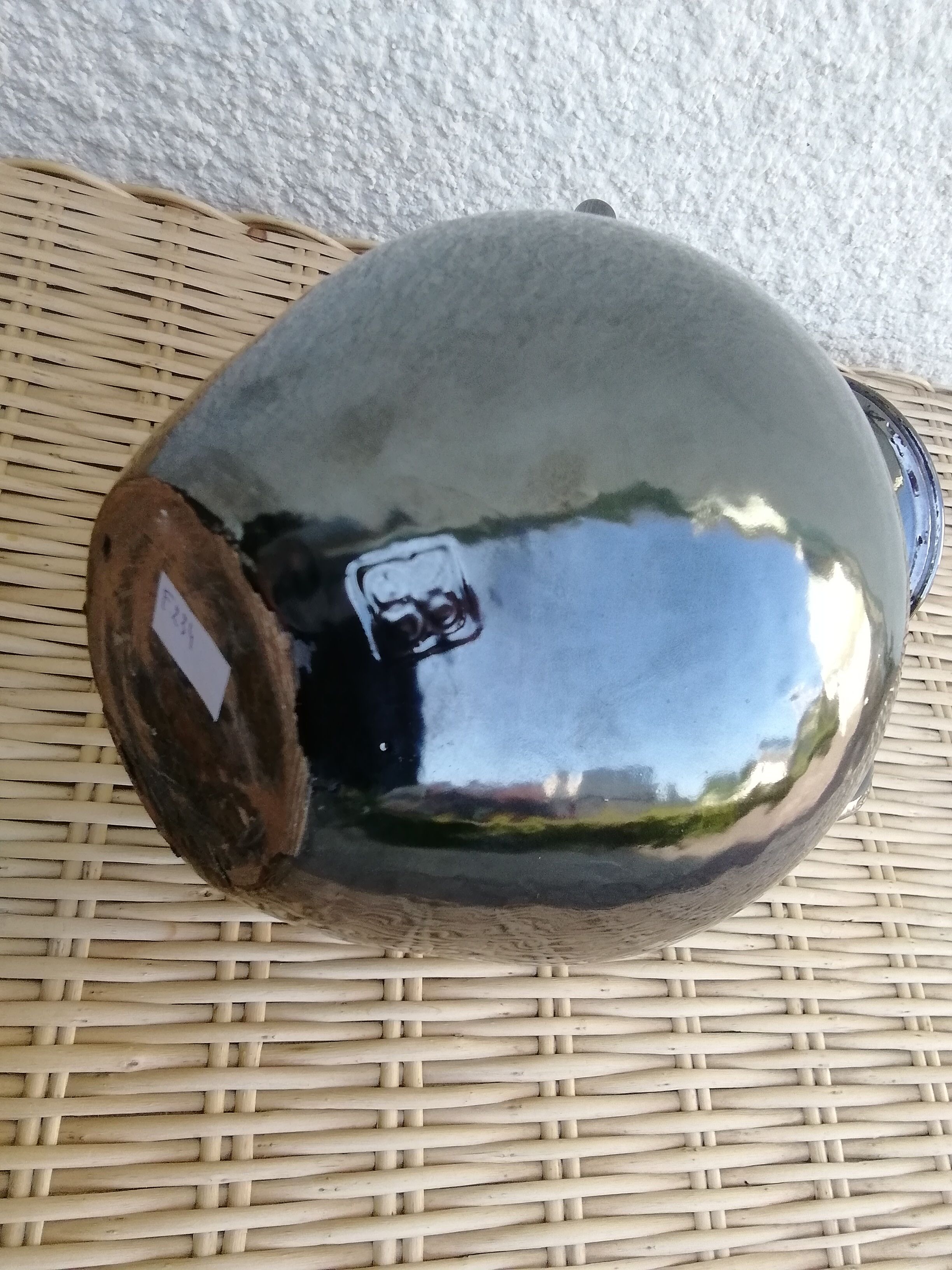 Black ceramic jug metallic Biot pottery
