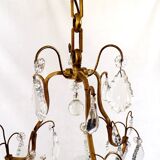 Vintage chandelier with shabby chic grapevines, bronze frame