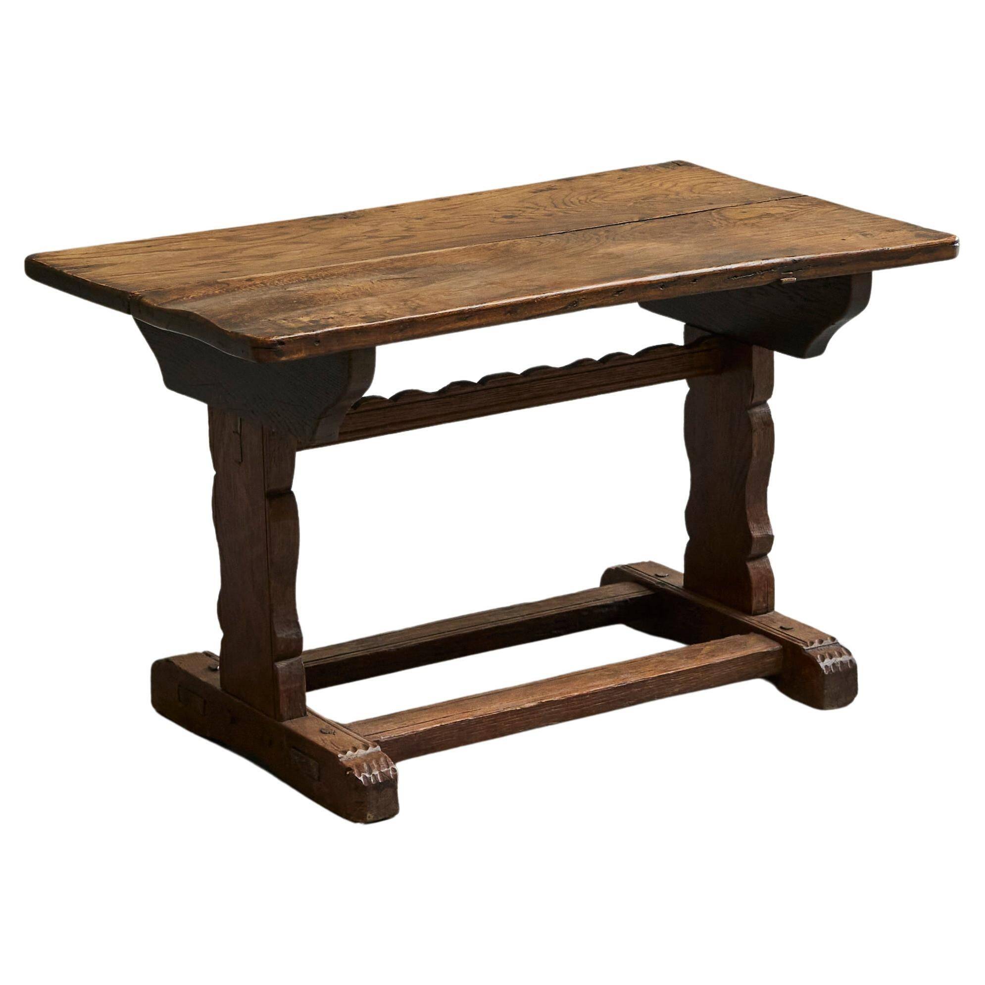 Wabi Sabi style side table in solid oak