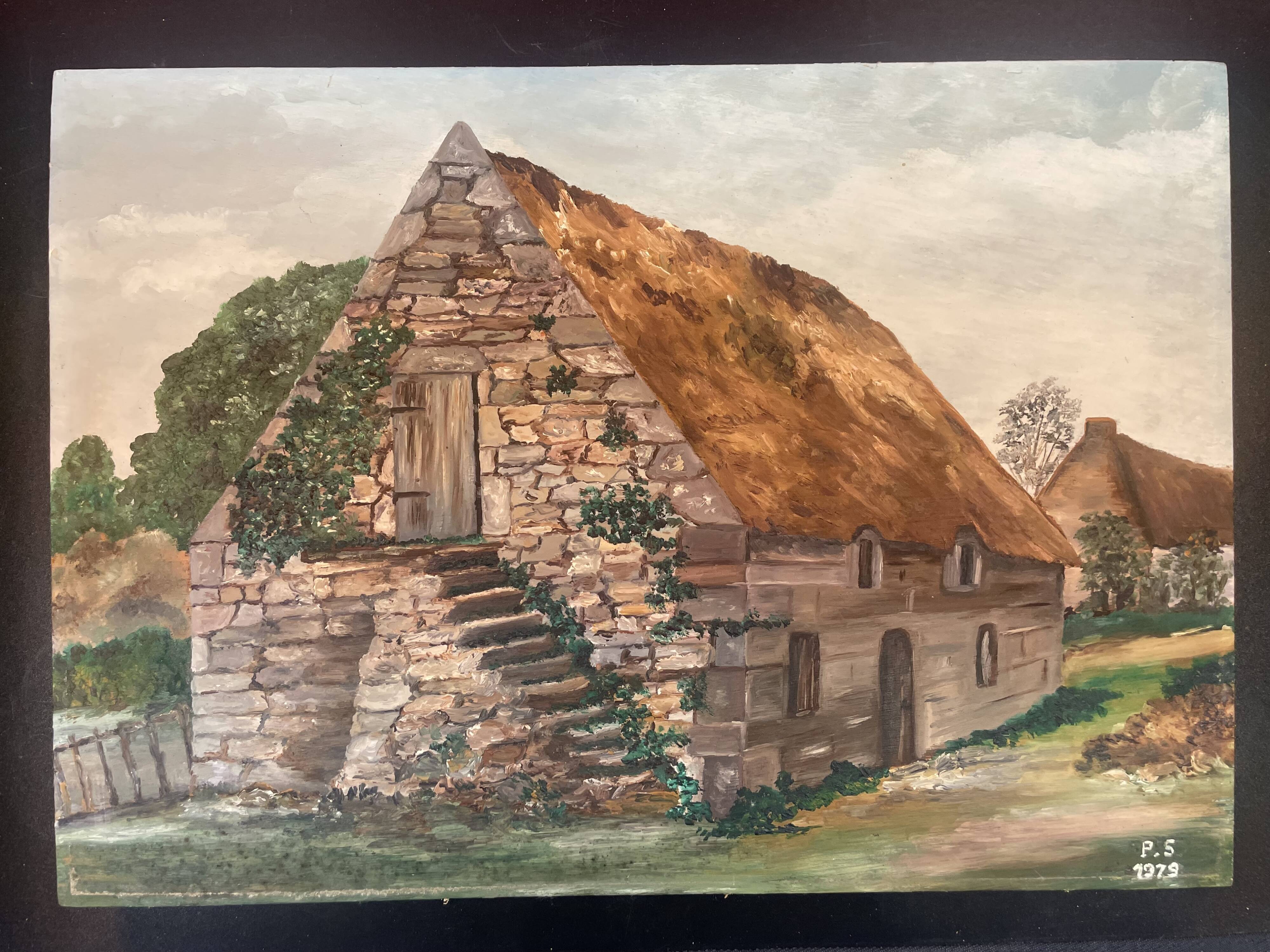 Oil on panel, house in Brière