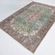 6x8 Vintage Green & Red Oriental Persian Rug, 172x252Cm