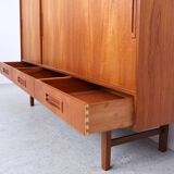 Danish design teak highboard with drawers, 1960s
