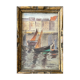 Painting painting 1935 Dunkirk Cottin marine port