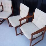 4 Danish chairs in solid treck