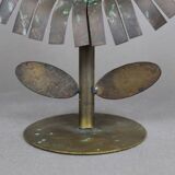 Jean Vinay flower mirror 1960s, In copper & brass