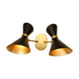 Applique double Peggy Twin de gong, noir