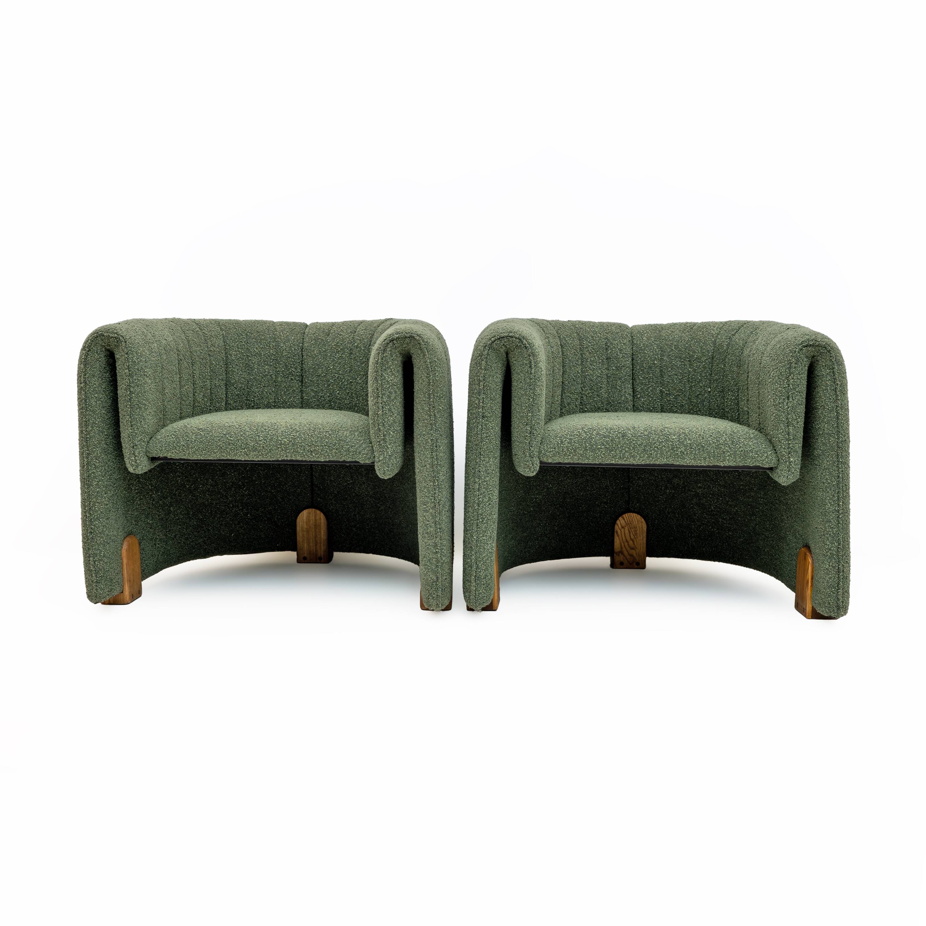 Pair of Italian Design Bouclè Armchairs