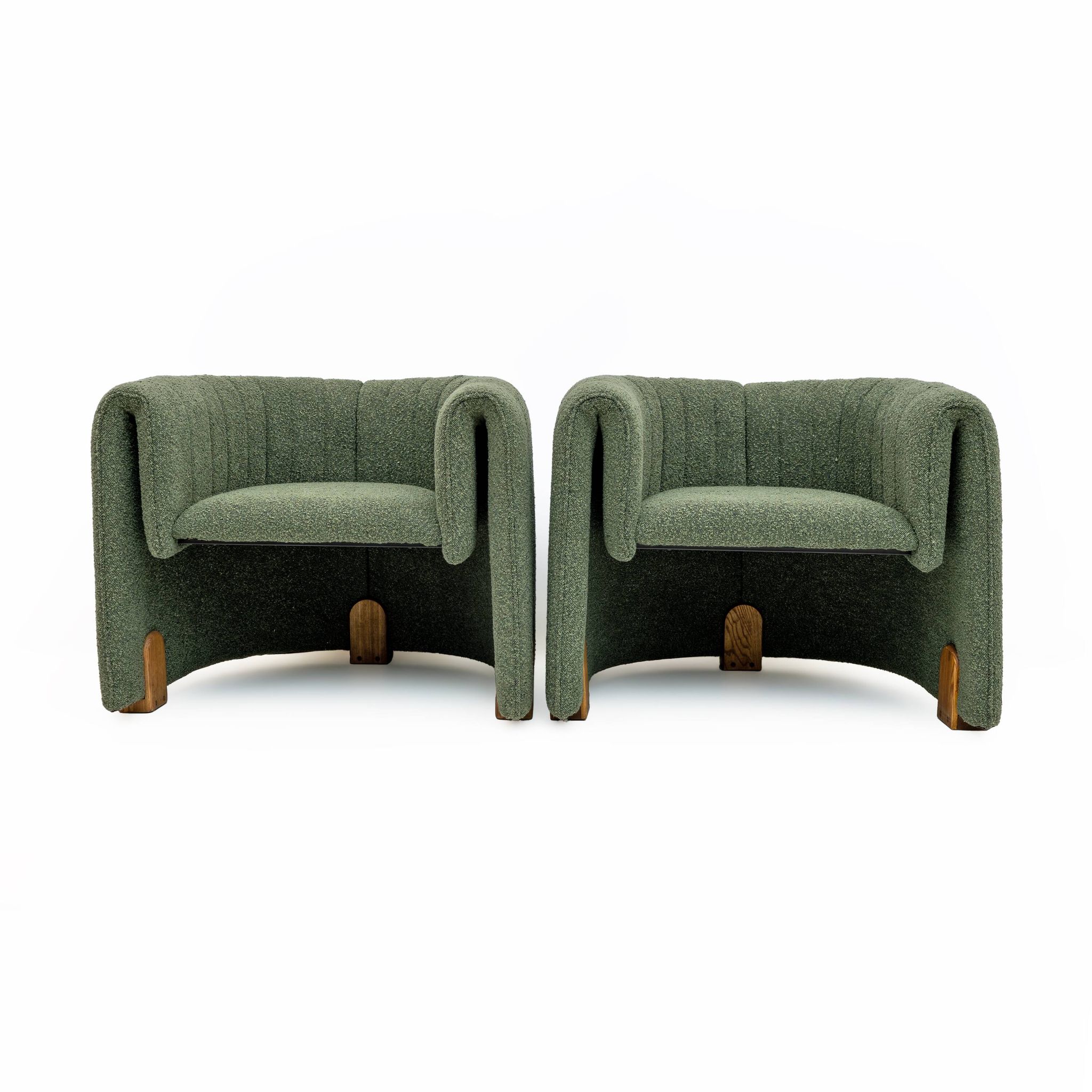 Pair of Italian Design Bouclè Armchairs