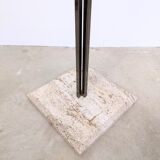 Italian design coat rack (H170) – travertine base & gunmetal chrome