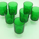 7 bottle green walking glasses - Cavalier Luminarc France 70