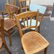 Set of 15 vintage curved wood coffee bistro chairs