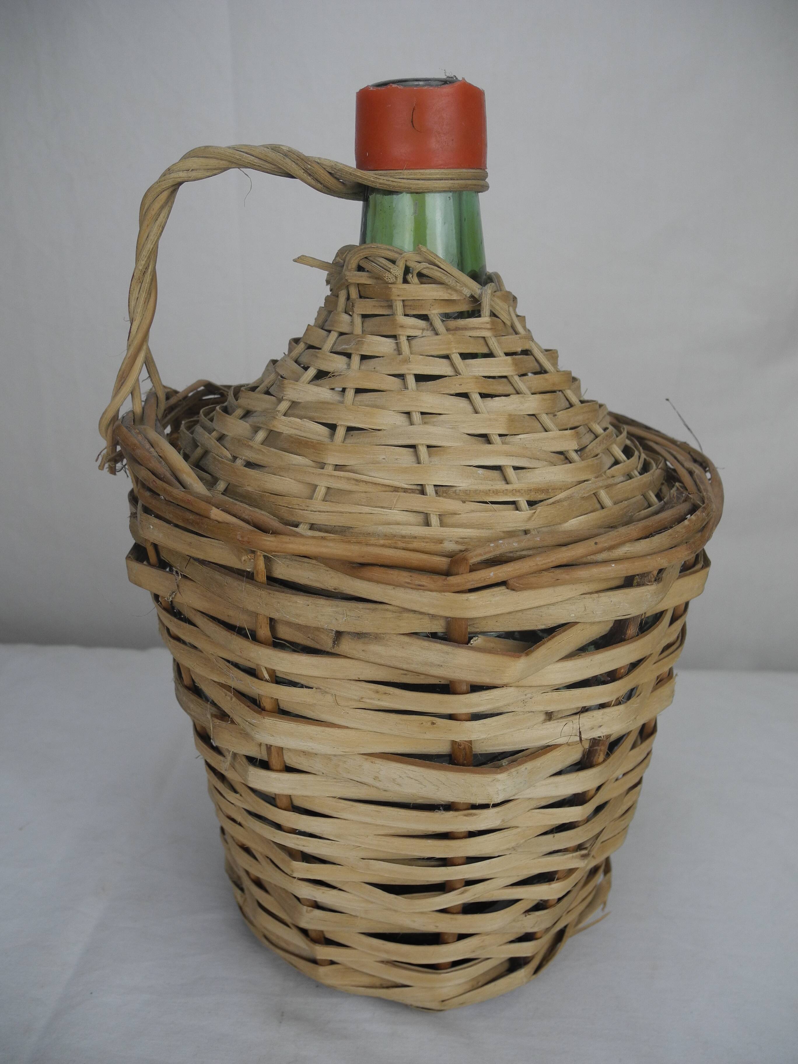 Vintage rattan wicker bottle
