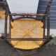 Pair of blackened wood armchairs