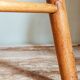 Vintage solid blond wood bar stool