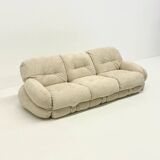 Cream bouclé Okay 3-seater sofa by Adriano Piazzesi