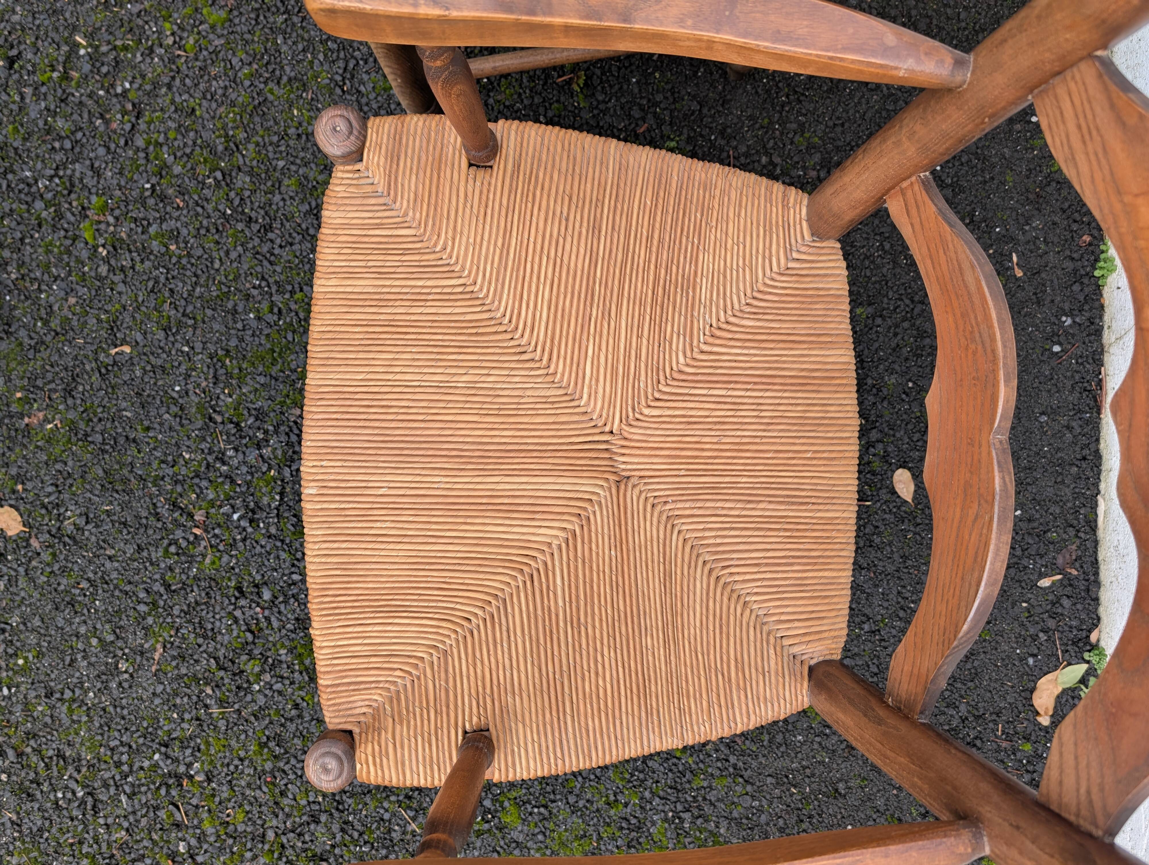 Pair of straw armchairs