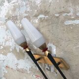 Pair of vintage metal and brass sconces