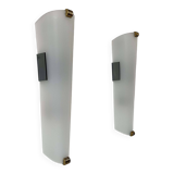 Pair of vintage brass and perspex wall lights, France 1960