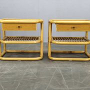 Pair of bamboo bedside tables by Kenneth Bergenblad for DUX, 1960s