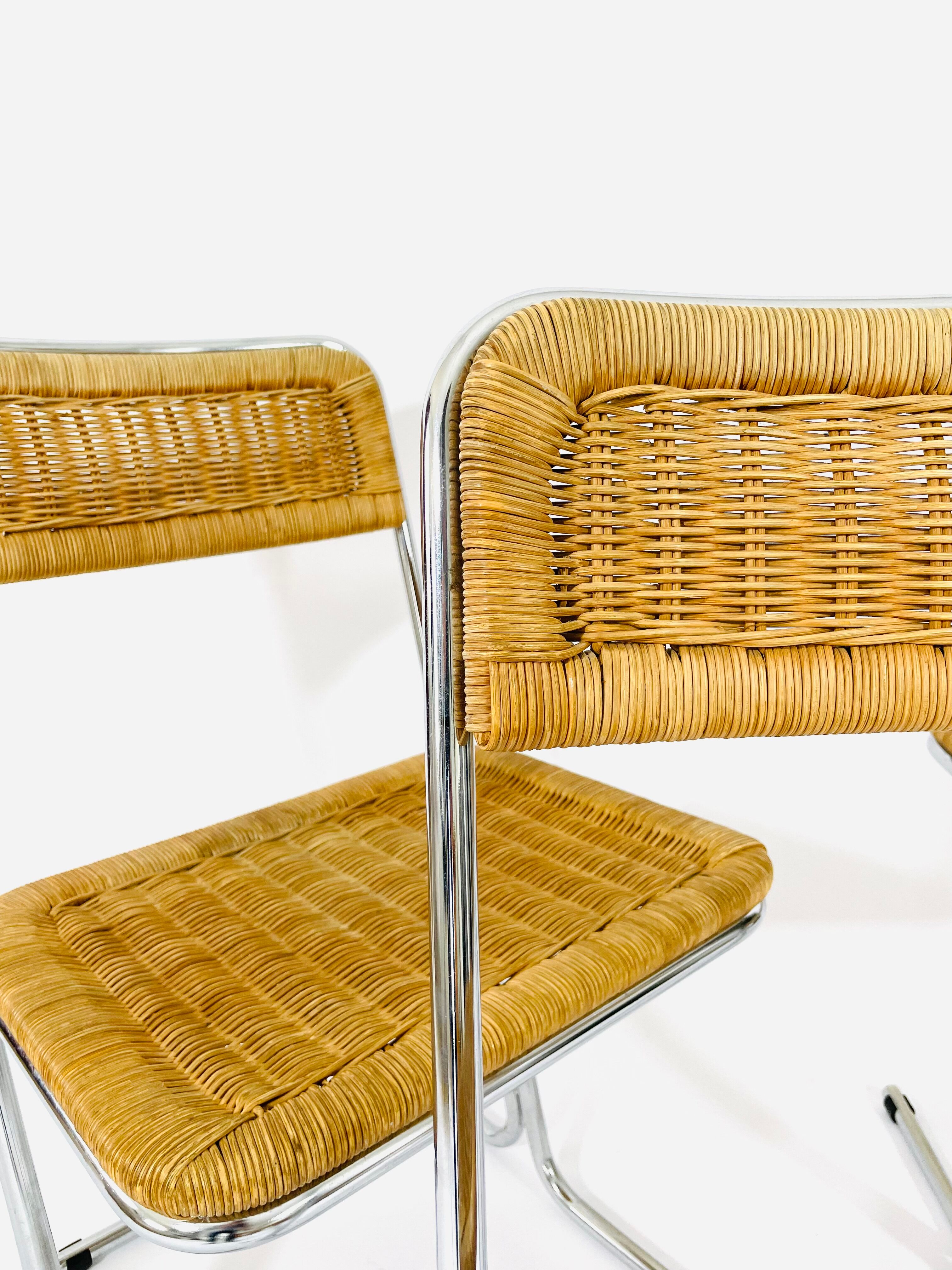 Bauhaus rattan chairs circa 1970