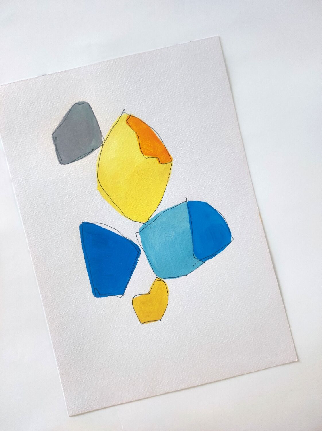 Geometric painting on paper