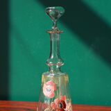 Liquor decanter - poppy flowers décor - art nouveau - legras