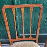 Series of 4 directory chairs in marquetry and cherry wood