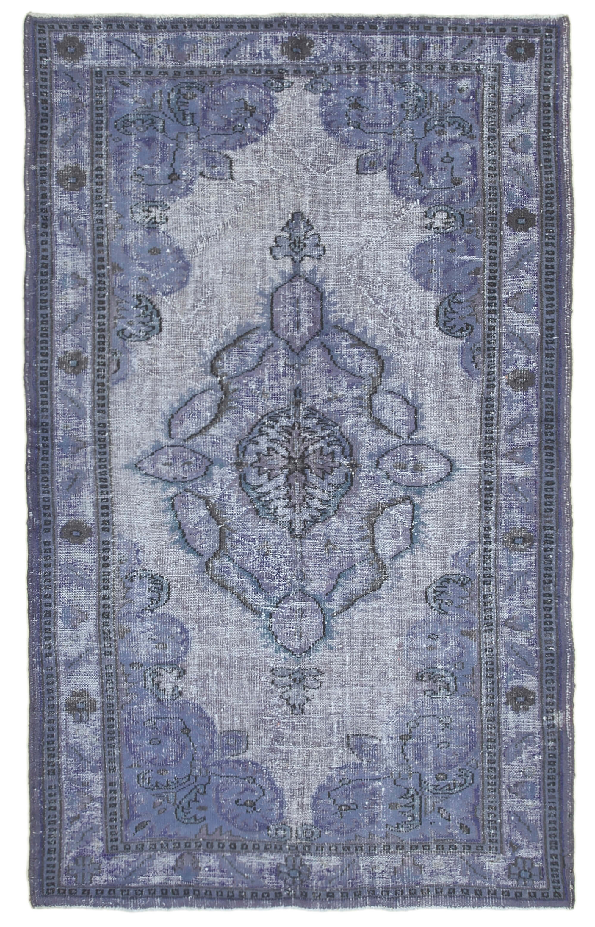 Hand-knotted rustic anatolian 1980s 174 cm x 280 cm grey carpet