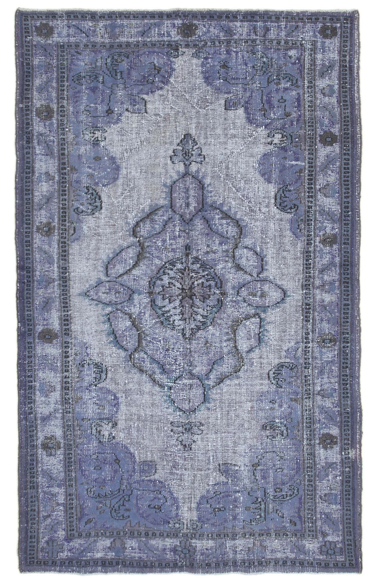 Tapis anatolien rustique des années 1980 noué à la main 174 cm x 280 cm gris