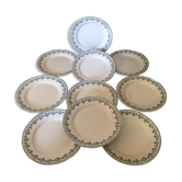 Set of 10 flat plates Moulin des Loups Hamage